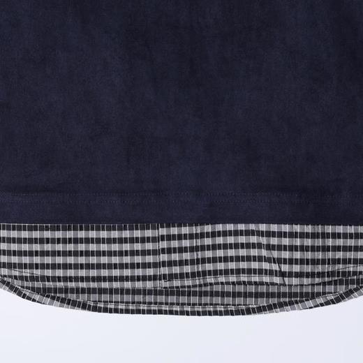 SDSA男装2026新款高贵轻奢高街植绒下摆拼接设计假两件短袖T恤潮 商品图3