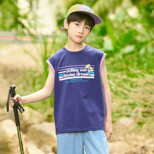 【10A抗菌】棉花堂动感无袖凉感儿童T恤-- FD61139 商品图7