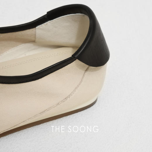 THESOONG/极简律动 方头立体剪裁撞色车线软底休闲鞋8596 商品图2