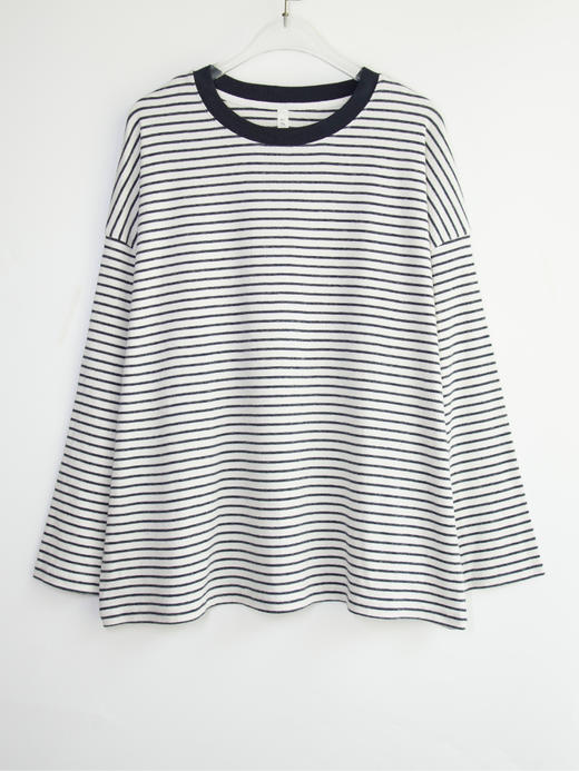 Coco·圆领经典宽松条纹长袖和短袖T恤 商品图4