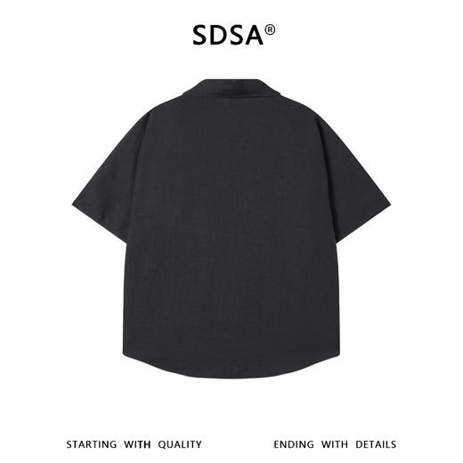 SDSA男装2026新款高贵轻奢极简风口袋拼接短袖衬衫纯色百搭上衣 商品图4