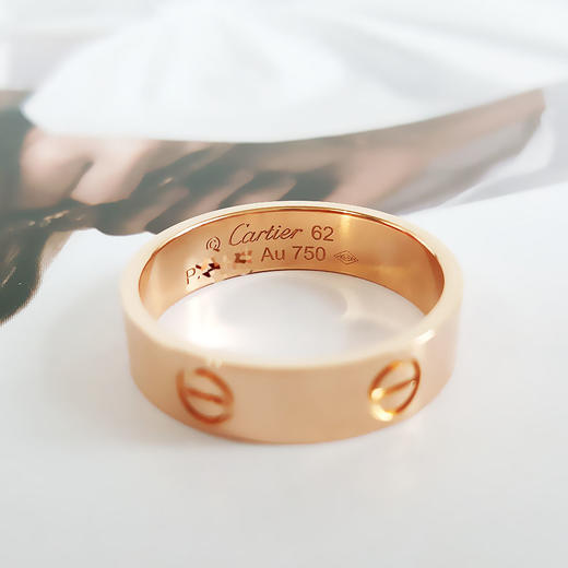 【95新】Cartier卡地亚LOVE系列B4084862玫瑰金宽版无钻LOVE戒指62号中性款270326TJ23 商品图5
