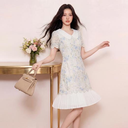 奢姿大码女装2026夏季减龄碎花娃娃领连衣裙胖妹妹百褶下摆裙子9962894510 商品图3