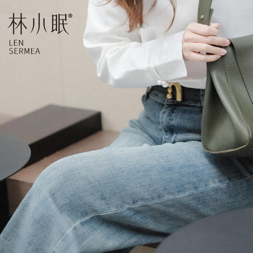 林小眠宽松直筒牛仔裤，宽松舒适，柔软有弹力，休闲通勤百搭 商品图1