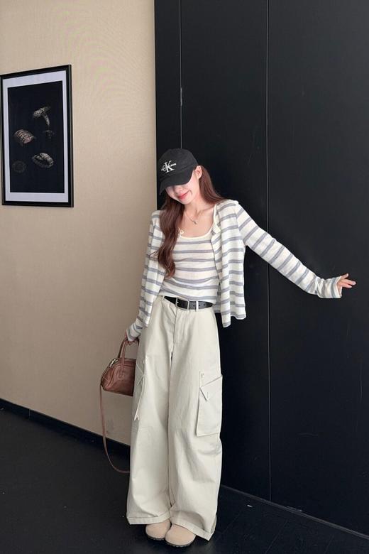 行走的美白滤镜夏日航海松弛条纹两件套 商品图10