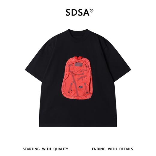 SDSA男装2026新款高贵轻奢潮牌撞色书包字母印花圆领短袖T恤百搭 商品图0