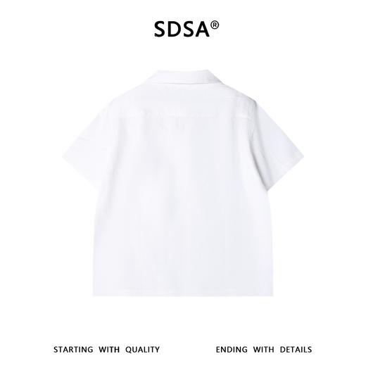 SDSA男装2026新款高贵轻奢简约刺绣字母小V翻领短袖T恤百搭上衣 商品图4