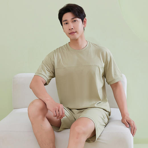 chunmolife 7A级抗菌冰感棉 可外穿休闲风家居套装 男女款 柔软透气 自带凉感 商品图2