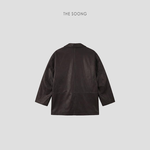 THESOONG/匠心皮语 手工削薄100%绵羊皮西装领女士皮衣外套8672 商品图7
