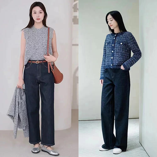 高腰直筒春夏牛仔裤 商品图0