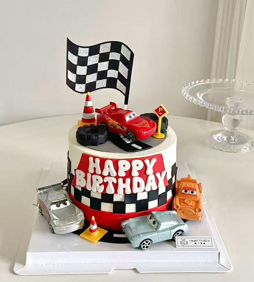 男孩汽车赛车周岁蛋糕 商品图0