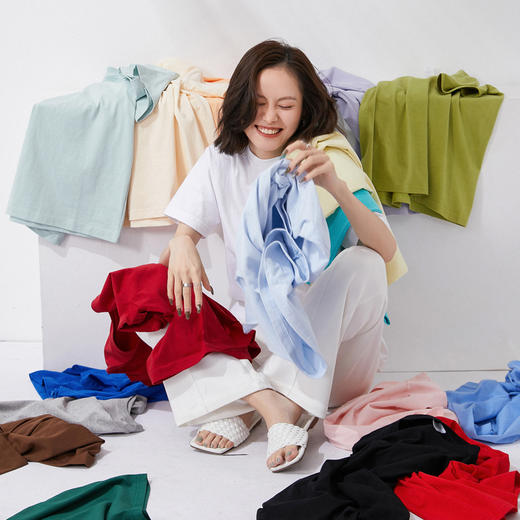 拍4件79元，单拍不发，送防晒冰袖1副【 马卡龙系列百搭穿纯棉】新疆的长绒棉精梳工艺 14色可选 男女同款 舒适透气 商品图3