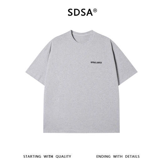 SDSA男装2026新款高贵轻奢极简风美式撞色刺绣字母圆领短袖T恤潮 商品图0