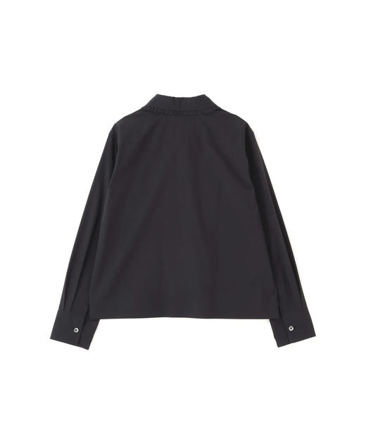 Margaret Howell 26SS 日版墨蓝色棉府绸花边领长袖衬衫 商品图4