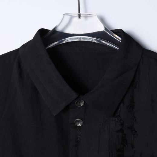 SDSA男装2026新款高贵轻奢下摆抽绳暗纹短袖衬衫宽松翻领休闲上衣 商品图1