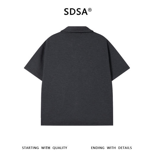 SDSA男装2026新款轻奢潮牌倒三角装饰翻领短袖T恤百搭时尚上衣 商品图4