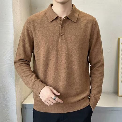 通勤好搭子~6A级白厂丝羊毛POLO翻领羊毛衫男套头上衣SYM260585 商品图2