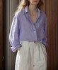 爆款3-7天发货！isabelle marran天丝亚麻香芋烟熏紫色衬衫JS3693366 商品缩略图3