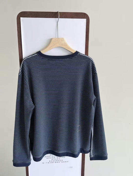 YW2596蓝白条薄款长袖T 商品图3