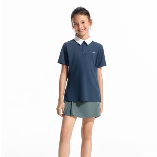 moodytiger女童轻量Polo短袖运动休闲翻领简约舒适62214103 商品图2