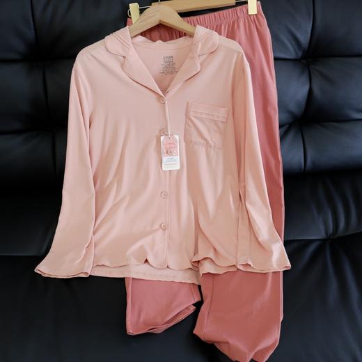 【红豆正品】薄款弹力棉 宽松开衫长袖长裤家居睡衣 商品图4