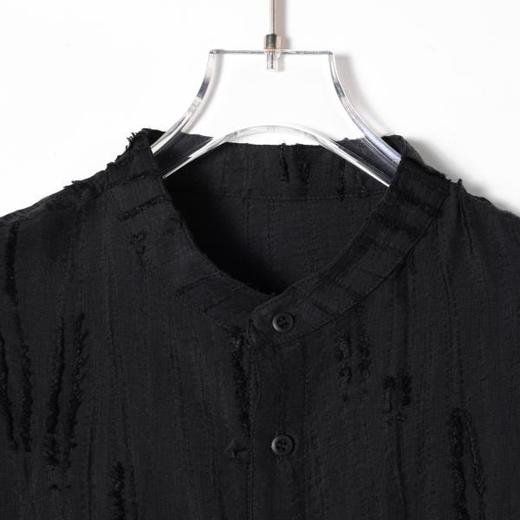 SDSA男装2026新款高贵轻奢新中式磨毛提花立领短袖衬衫百搭时尚 商品图1