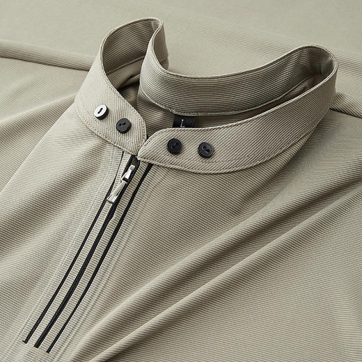 【DPF】大依优型大码男装夏季立领半拉链短袖T恤宽松舒适透气短袖上衣 商品图3