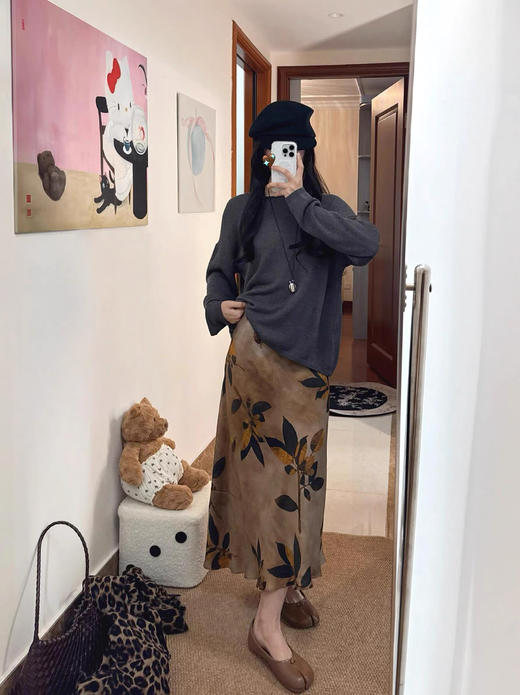 新中式清冷感金枝玉叶禅意显瘦鱼尾半裙 商品图7