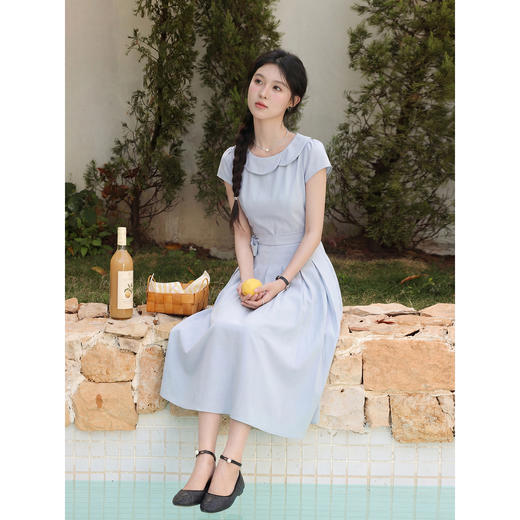 鹿向南【0410/20:00新品前1小时7折限量100件】法式蓝色连衣裙女 商品图2