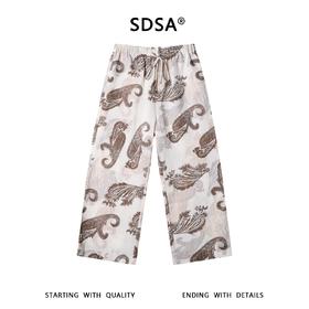 SDSA男装2026新款高贵轻奢潮牌复古撞色腰果花卉抽绳休闲裤百搭