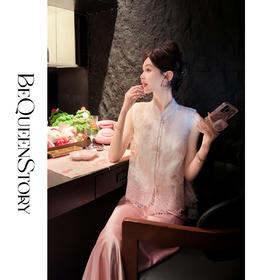 【大货捡漏，不退不换】  【桃枝花酿】时尚百搭100桑蚕丝重工精致珠片绣花马夹轻柔