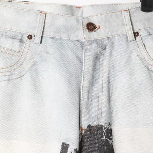 SDSA男装2026新款轻奢解构拼接做旧条纹牛仔裤小众设计感直筒裤 商品图1