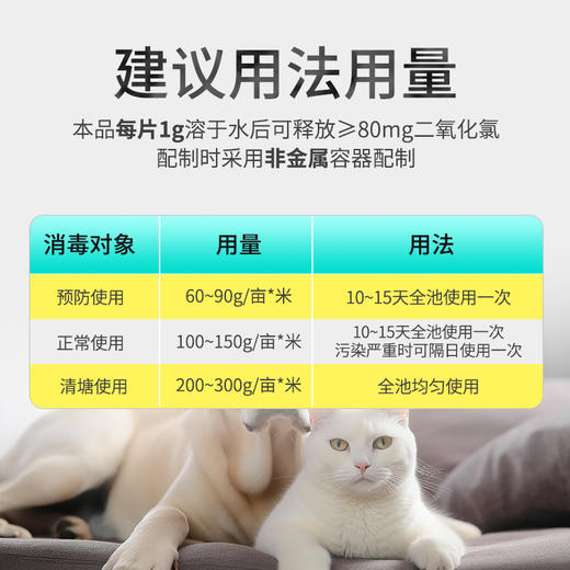 华畜二氧化氯泡腾片消毒片鱼缸专用水产养殖鲜花液杀菌净水观赏鱼 商品图4