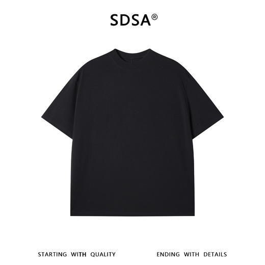 SDSA男装2026新款高贵轻奢韩系极简风纯色圆领短袖T恤百搭宽松潮 商品图0