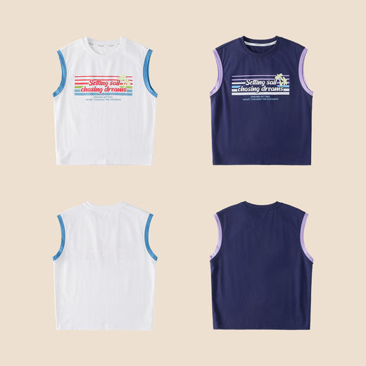 【10A抗菌】棉花堂动感无袖凉感儿童T恤-- FD61139 商品图5