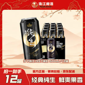 「汪苏泷代言」珠江啤酒 9度珠江97纯生啤酒 500ml*12罐 整箱装