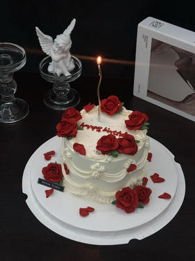女神仙女妈妈玫瑰裱花周年纪念日生日蛋糕