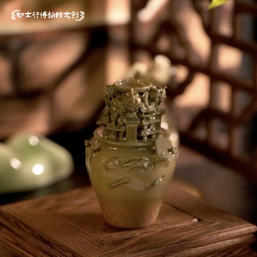 釉堆塑楼阁人物鸟兽谷仓罐冰箱贴摆件故宫馆藏文物复刻旅游纪念品 商品图3