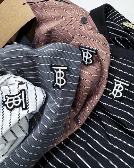 F040726夏季新款冰感纱线舒适透气情侣宽松色织条纹翻领POLO衫短袖T恤 商品图6