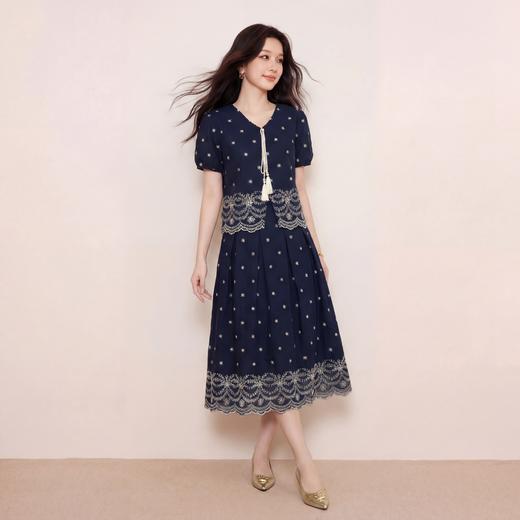 奢姿大码女装2026夏季系带流苏V领两件套胖妹妹花边时尚轻奢套装9962936009 商品图4