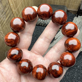 【青山 特价】2.0*12颗-5星带瘤疤，小特紫檀手串