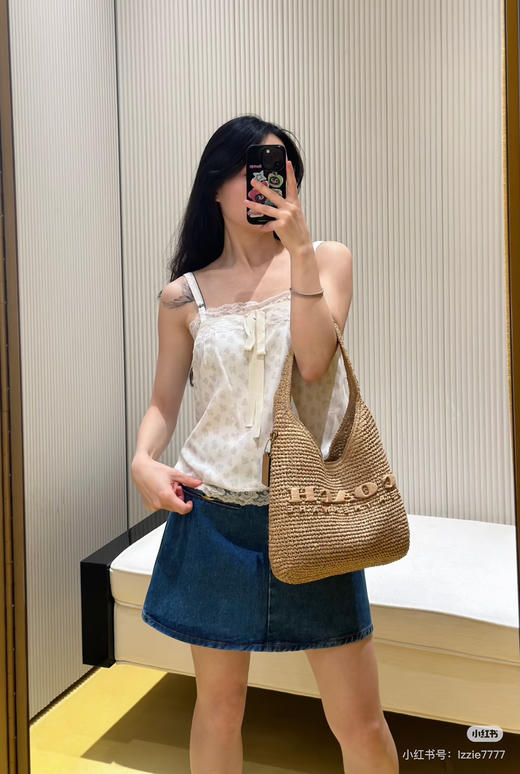 代购级 蔻驰𝗰𝗼𝗮𝗰.𝟰月新品𝗯𝗿𝗼𝗼𝗸𝗹𝘆𝗻 
布鲁克林拉菲草编包 商品图7