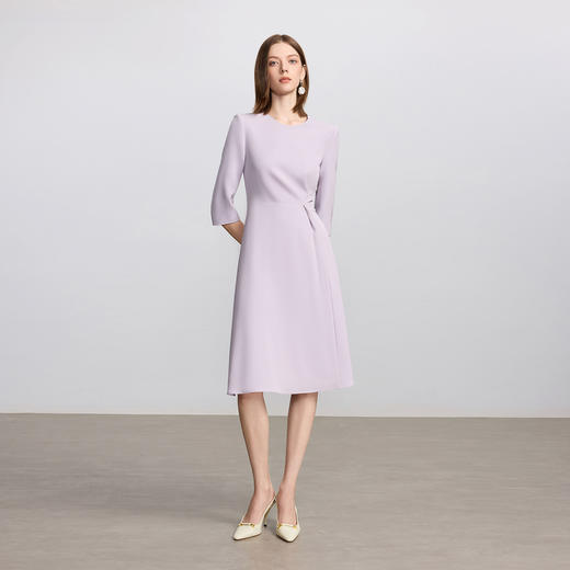 IWY/浪漫紫色连衣裙春季新款收腰显瘦a字裙高端医美工作服Q1432 商品图0