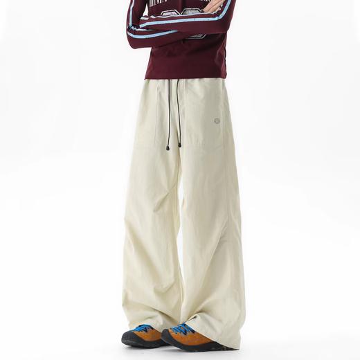 F040748夏季新款日常通勤松紧腰撞色抽绳褶皱工装裤 商品图5