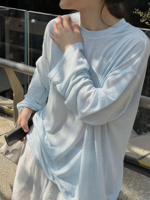 爆款3-7天发货！isabelle marran法式莱赛尔氧气薄荷蓝面膜T恤JS3693017 商品图3