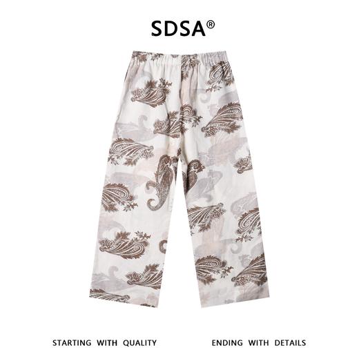 SDSA男装2026新款高贵轻奢潮牌复古撞色腰果花卉抽绳休闲裤百搭 商品图4