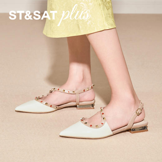 【铆钉系列】星期六26春新款优雅裸色尖头中后空SSE1114204 商品图8