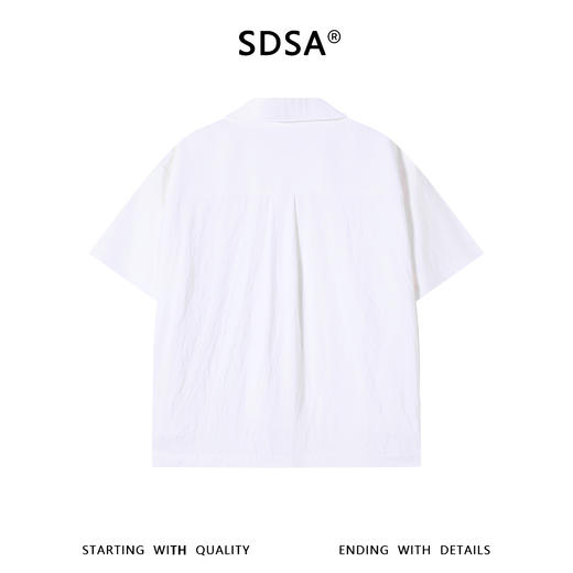 SDSA男装2026新款高贵轻奢日系纯色纽扣翻领短袖衬衫百搭休闲上衣 商品图4