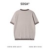 SDSA男装2026新款轻奢华夫格撞色条纹针织短袖T恤简约小香风休闲 商品缩略图4
