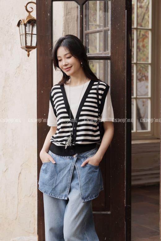 【门店同款】ENJOY夏季假两件短袖针织上衣 170747191 商品图1